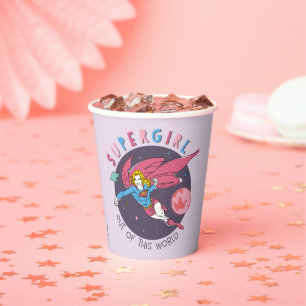 Gobelets En Papier Supergirl hors de ce monde Retro Graphisme