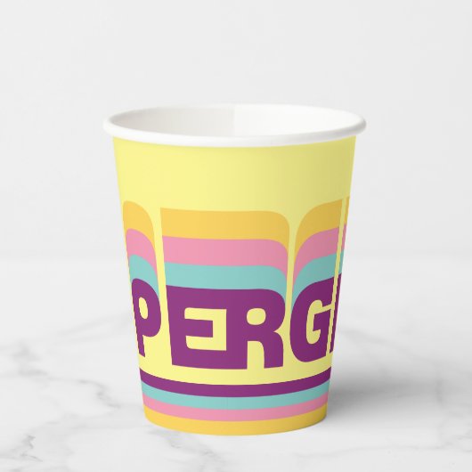 Gobelets En Papier Supergirl Retro Colorshift Graphic (Gauche)