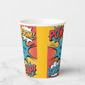 Gobelets En Papier Superhero Comic Book Pop Art Boy Birthday Party (Gauche)