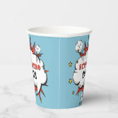 Gobelets En Papier Superhero Comic Speech Bubble Boy Anniversaire Par (Droite)