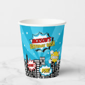 Gobelets En Papier Superhero Comic Style de livre Garçon Anniversaire (Recto)