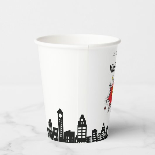 Gobelets En Papier Superhero dynamique 4e anniversaire (Droite)