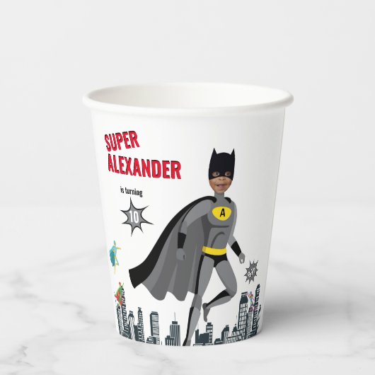 Gobelets En Papier Superhero Extraordinaire Unique Garçon Fabuleux (Verso)