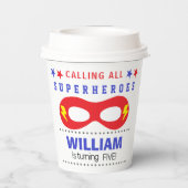 Gobelets En Papier Superheros Party Joyeux anniversaire (Verso)