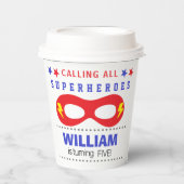 Gobelets En Papier Superheros Party Joyeux anniversaire (Recto)
