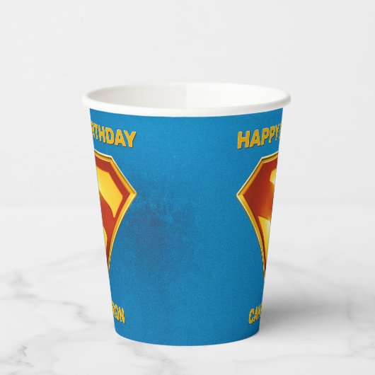 Gobelets En Papier Superman Golden S Shield brillance (Gauche)