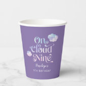 Gobelets En Papier Sur Cloud Neuf 9e fête d'anniversaire (Recto)