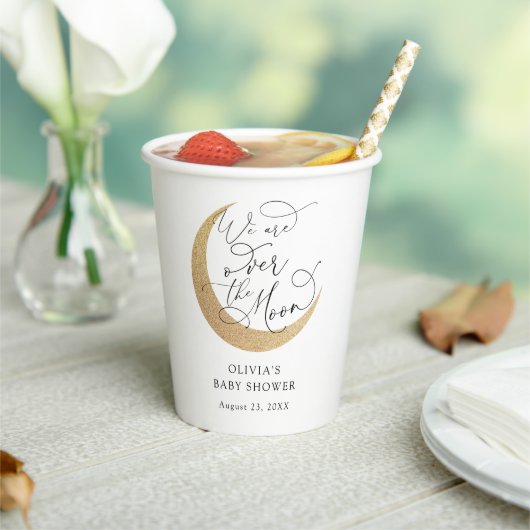 Gobelets En Papier Sur la lune Baby shower tasses de papier (Insitu)