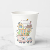 Gobelets En Papier Sur la route Famille Camping Trailer (Recto)