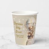 Gobelets En Papier Sur Lune Teddy Bear Baby shower neutre de genre (Verso)