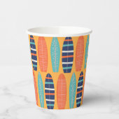 Gobelets En Papier Surf Up Surboards Orange Bleu Été Anniversaire (Gauche)