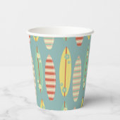 Gobelets En Papier Surfing Summer Retro Surfs boards Été (Verso)