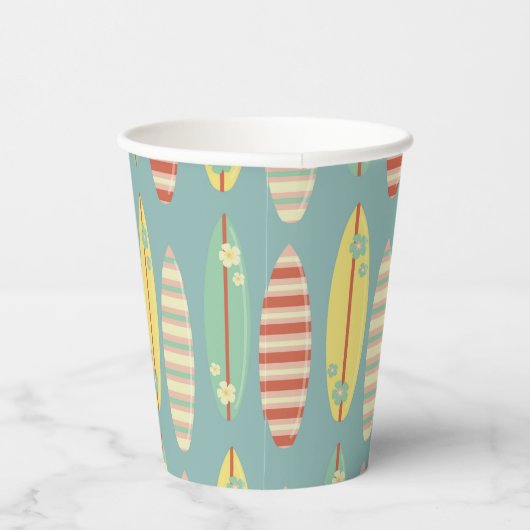 Gobelets En Papier Surfing Summer Retro Surfs boards Été (Droite)