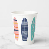Gobelets En Papier Surfs Up Retro Beach Girl Surfboard (Gauche)