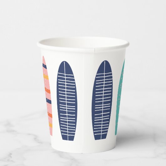 Gobelets En Papier Surfs Up Retro Beach Girl Surfboard (Droite)