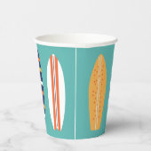 Gobelets En Papier Surfs Up Retro Beach Surfboard Tasses en papier (Droite)