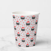 Gobelets En Papier Sushi pattern and funny quote Paper cup (Verso)