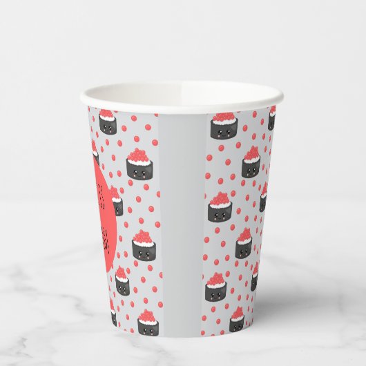 Gobelets En Papier Sushi pattern and funny quote Paper cup (Gauche)
