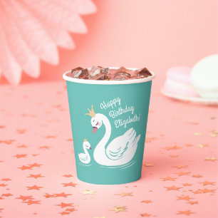 Gobelets En Papier Swan 1er anniversaire Baby shower
