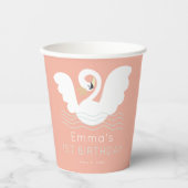 Gobelets En Papier Swan Princess Moderne rose fille Anniversaire (Recto)
