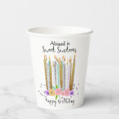 Gobelets En Papier Sweet 16 bougies d'anniversaire (Verso)