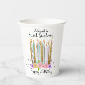 Gobelets En Papier Sweet 16 bougies d'anniversaire (Recto)