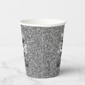 Gobelets En Papier Sweet 16 Parties scintillant Noir Argent Personnal (Droite)
