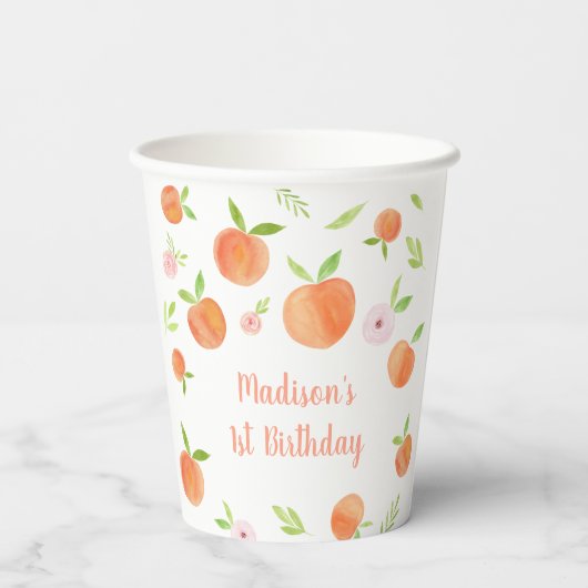 Gobelets En Papier Sweet As A Peach Anniversaire (Verso)