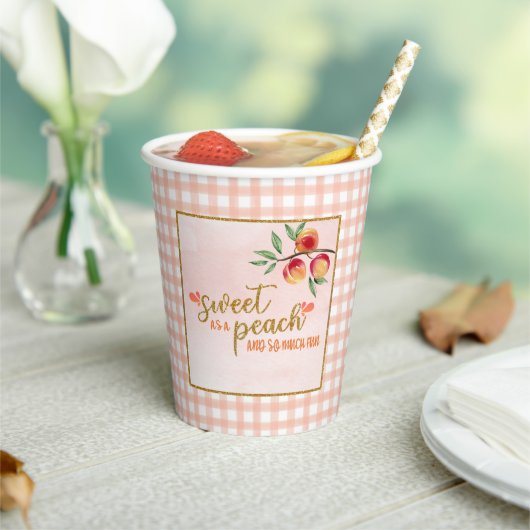 Gobelets En Papier Sweet as a Peach Birthday Paper Cups (Insitu)