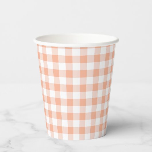 Gobelets En Papier Sweet as a Peach plaid Anniversaire (Verso)
