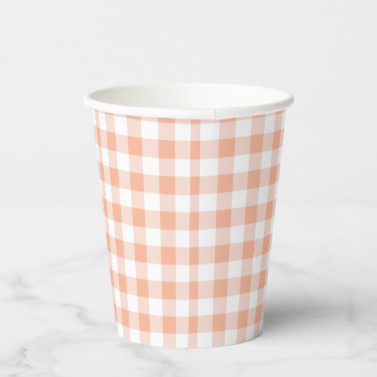 Gobelets En Papier Sweet as a Peach plaid Anniversaire (Droite)