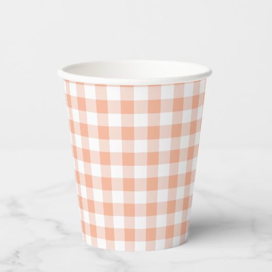 Gobelets En Papier Sweet as a Peach plaid Anniversaire (Recto)