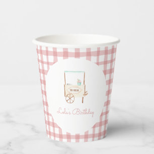 Gobelets En Papier Sweet Celebration Glace Crème rose Anniversaire