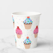 Gobelets En Papier Sweet Cupcake Révélation de genre (Recto)