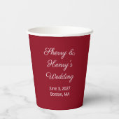 Gobelets En Papier Sweet Letters Maroon & White:  Wedding (Verso)