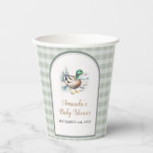 Gobelets En Papier Sweet Little Cankling Mallard En vichy Baby shower (Recto)