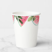 Gobelets En Papier Sweet Little Girl Baby shower de pastèque (Verso)