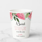 Gobelets En Papier Sweet Little Girl Baby shower de pastèque (Recto)