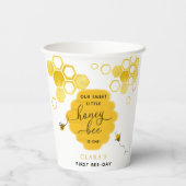 Gobelets En Papier Sweet Little Honey Bee Anniversaire (Verso)