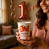 Gobelets En Papier Sweet Little Peach First Birthday