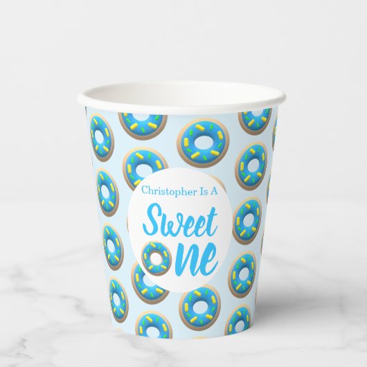 Gobelets En Papier Sweet One Donut 1er anniversaire (Recto)