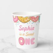 Gobelets En Papier Sweet One Donut Première fête d'anniversaire (Verso)