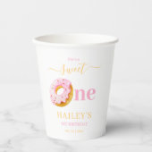 Gobelets En Papier Sweet One Donuts Anniversaire Invitation, Filles 1 (Recto)