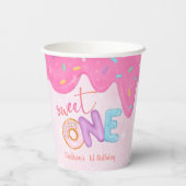 Gobelets En Papier Sweet One Rose Frosting Girl's premier anniversair (Verso)
