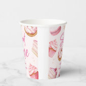 Gobelets En Papier Sweet One Rose mignon Donuts Fille 1er anniversair (Droite)