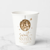 Gobelets En Papier Sweet sixteen Gold Disco Ball 16e fête d'anniversa (Verso)