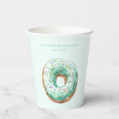 Gobelets En Papier Sweet Time Pastel Green Donut Anniversaire (Verso)