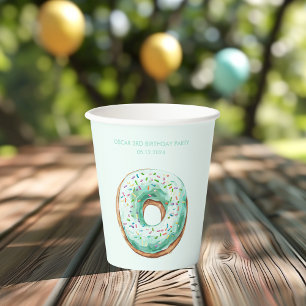 Gobelets En Papier Sweet Time Pastel Green Donut Anniversaire