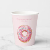 Gobelets En Papier Sweet Time Pastel Pink Donut Anniversaire (Recto)