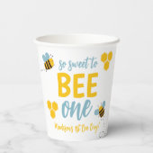 Gobelets En Papier Sweet to Bee Un 1er Jour d'Abeille fête d'annivers (Verso)